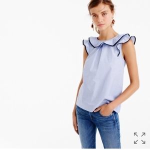 J Crew Ruffle French Blue Size 6